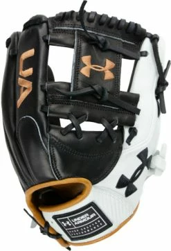 11.5 Inch Under Armour Genuine Pro 2.0 Black/White/Caramel Adult Infield Baseball Glove UAFGGP2-1150I