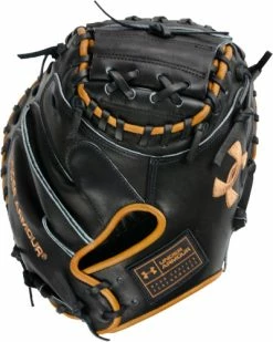 34 Inch Under Armour Genuine Pro 2.0 Black/Caramel Adult Baseball Catcher Mitt UAFGGP2-CM
